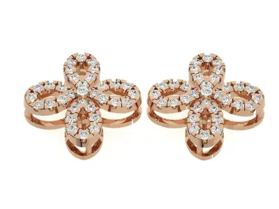 Flowers Light wt Pendant Earrings Set 3dm stl obj mtl gltf glb 3D print model