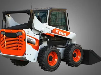 S76 Skid Steer - Quad Tracks Loaders - Bucket  2 in 1 3D Model Pack