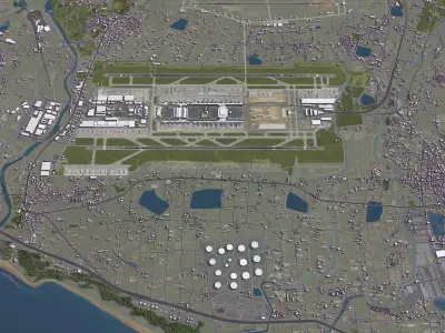 Taiwan - Taoyuan International Airport - TPE Low-poly 3D model