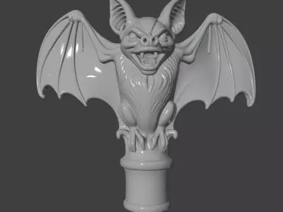 BAT CANE HANDLE 3D print model