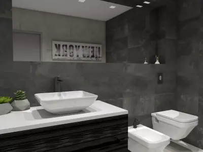 3D Modern Bathroom 3D model