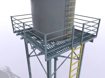 Water Tanks Pack 1 Low-poly 3D model