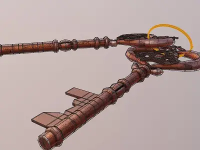 old keys made Low-poly 3D model