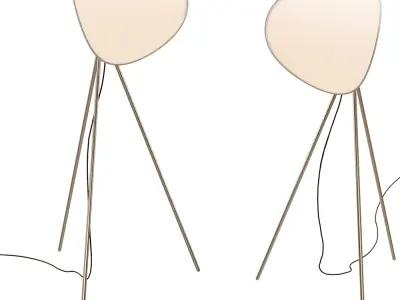 Contemporary Tripod Floor Lamp with Sculptural Shade 3D model