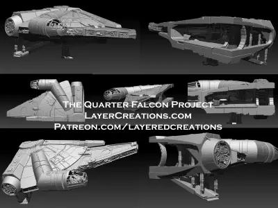 Millenium Falcon Diorama 3D print model