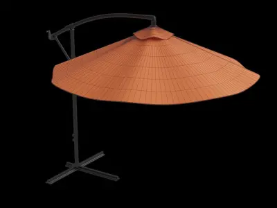 Orange 10Ft Umbrella Low-poly 3D model