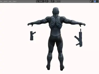 Sci-Fi Soldier  Rigged Game Ready 5K 15K  20K  Cinematic Low-poly 3D model