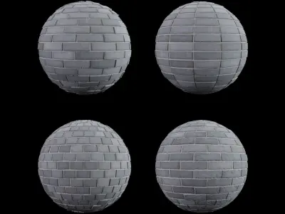 Grey Brick Tiles Texture PBR 200 x 200 cm Texture