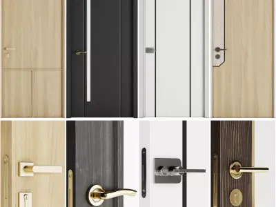 Set Modern Door 04 3D model