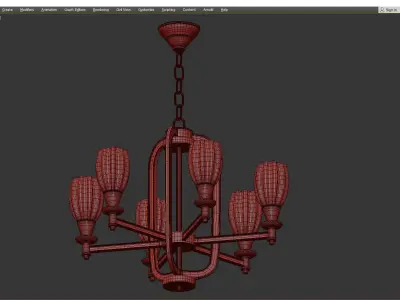 Chandelier Luminaire Low-poly 3D model