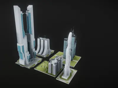 Future urban architecture in science fiction A04 3D model