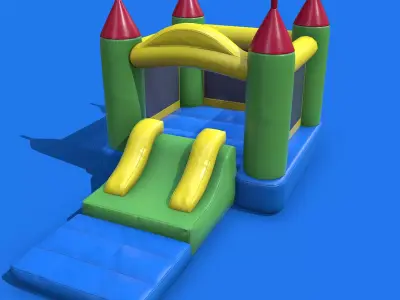 Realistic inflatable castle Low-poly 3D model