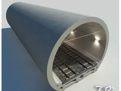 RAILWAY TUNNEL SECTION 3D model