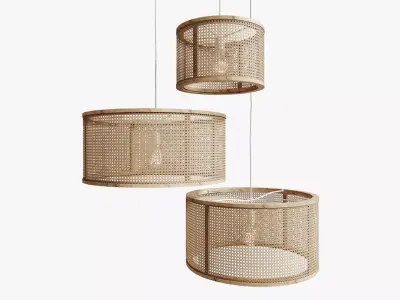 Kira And Kira Rattan And Pine Pendants 3D model