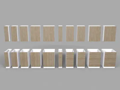 Kitchen Cabinet Collection Low-poly 3D model