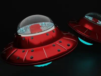 spaceship with dome 3D model
