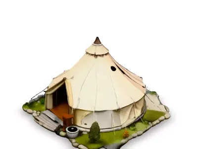 Detailed 3D Camping Tent Model Low-poly 3D model