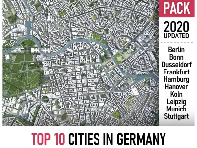 Top 10 Cities in Germany 3D Model Pack