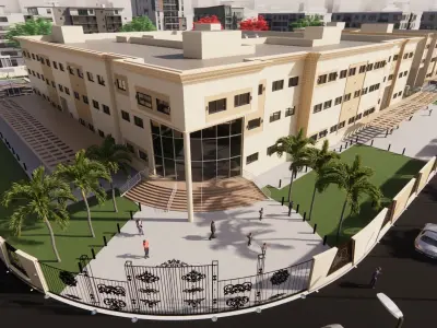 School-School Building-university building  3D model 3D model