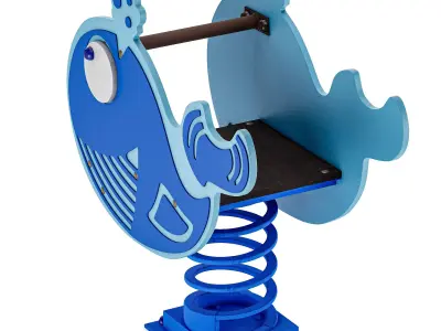 Spring rocking whale 3D model