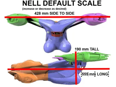 NELL Starship BATTLE BEYOND THE STARS - STLs  for 3D printing 3D print model