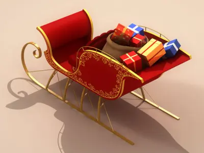 Santa Claus Sleigh 3D model