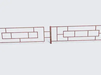 Old Rusty Fence Low-poly 3D model