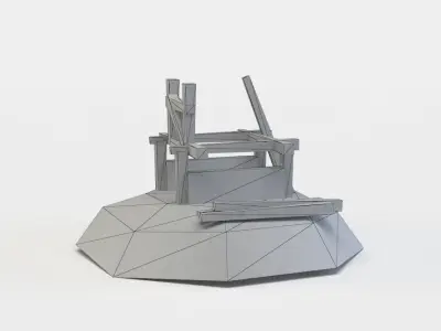 Building groundwork Low-poly 3D model