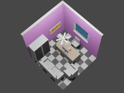 Office Room Free low-poly 3D model