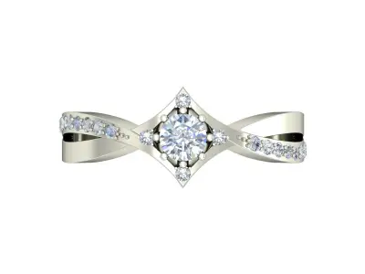 Women Wedding Engagement Two Band  Ring 3D print model