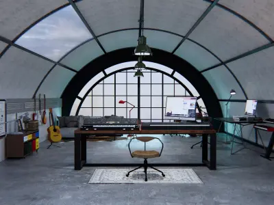 Music studio 3D model