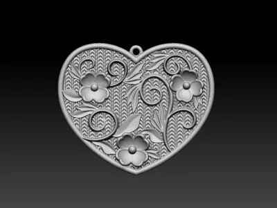 Heart Pendant 3D print model 9
