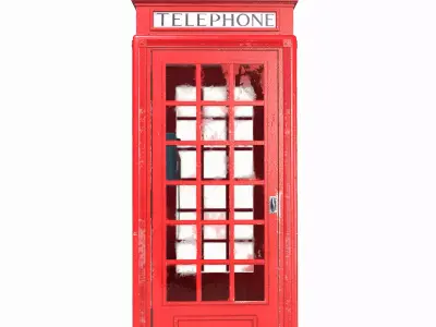  PBR model of London Phone Booth 3D model