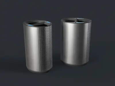 Street Trash Can 23 PBR Game Ready Low-poly 3D model