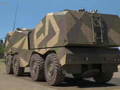  Self-Propelled Morana Howitzer Gun in Dirty Rigged 