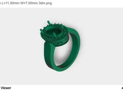 Men Ring with an Oval Cut Center Stone 3D print model