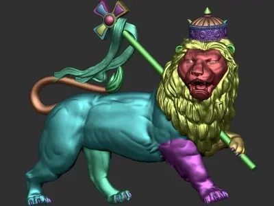 Flag Lion 3D Pendant 3D print model