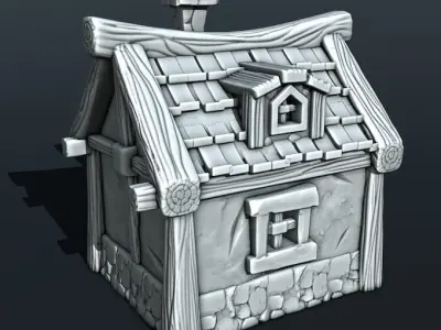 medieval house 3D print model