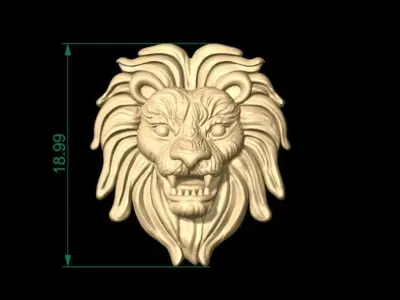 LION FACE ANGRY PENDANT 3D print model
