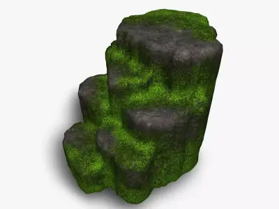 Cave Platform 1 - Moss 2 Low-poly 3D model