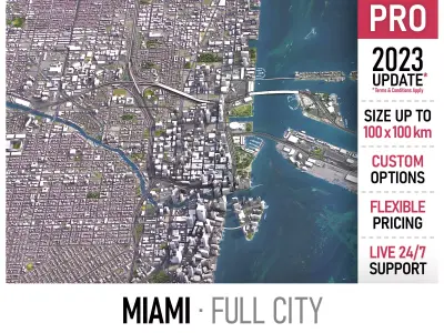 Miami Low-poly 3D model