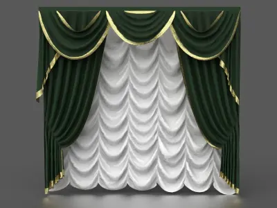 CURTAINS 3 curtain Low-poly 3D model