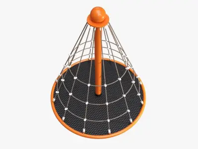Playground carousel with rope climber  3D model