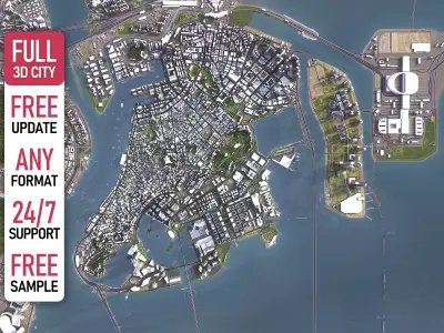 Macau - Macao - 3D City Model Low-poly 3D model