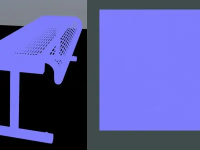  Modern Metal Lattice Bench Low and High Poly  3D Model Pack