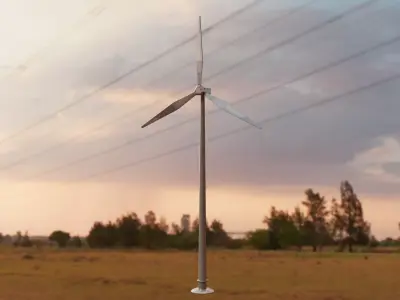 Wind Turbine Rig Low-poly 3D model Low-poly 3D model