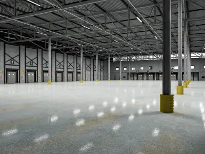 Warehouse Logistic 8 interior and exterior 3D model