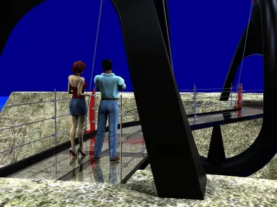 Bridge over body of water Free 3D model