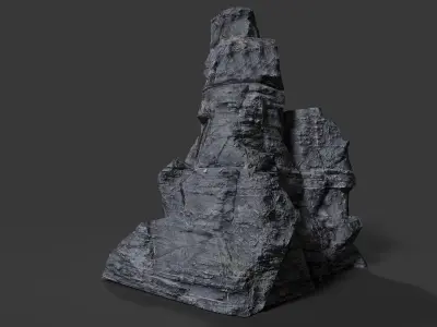 Cliff rock formation Low-poly 3D model