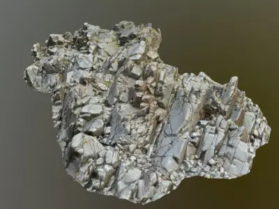 3d scanned rock cliff O2 3D model